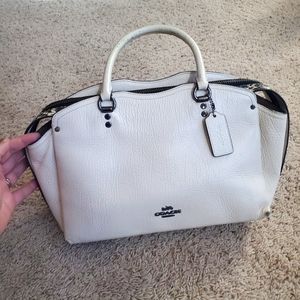Coach White Leather and Snakeskin handbag